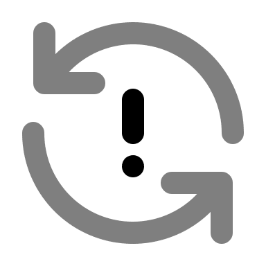 Sync Exclamation Notification (Monochrome) Free Open-Source SVG Icon (Unicons Monochrome)