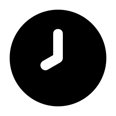 Eight O'Clock Clock (Solid) Free Open-Source SVG Icon (Unicons Solid)