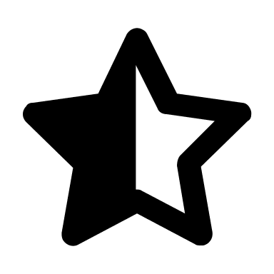 Half Star Rating (Solid) Free Open-Source SVG Icon (Unicons Solid)