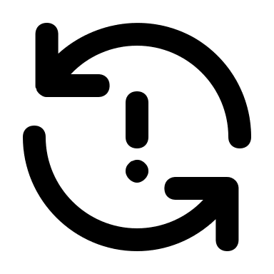 Sync Exclamation Notification (Solid) Free Open-Source SVG Icon (Unicons Solid)