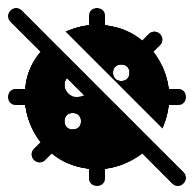 Virus Slash (Solid) Free Open-Source SVG Icon (Unicons Solid)