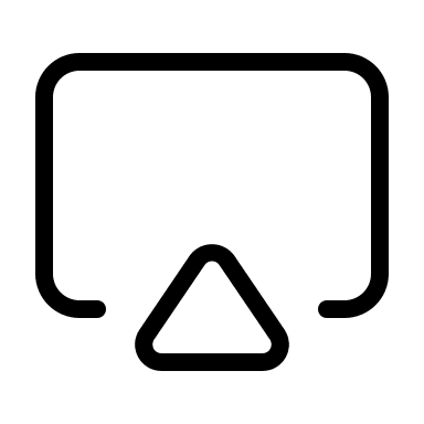 AirPlay Streaming Technology (Thin Line) Free Open-Source SVG Icon (Unicons Thin Line)