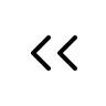 Double Left Angle Arrow (Thin Line) Free Open-Source SVG Icon