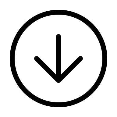 Downward Arrow Inside Circle (Thin Line) Free Open-Source SVG Icon (Unicons Thin Line)