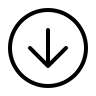 Downward Arrow Inside Circle (Thin Line) Free Open-Source SVG Icon