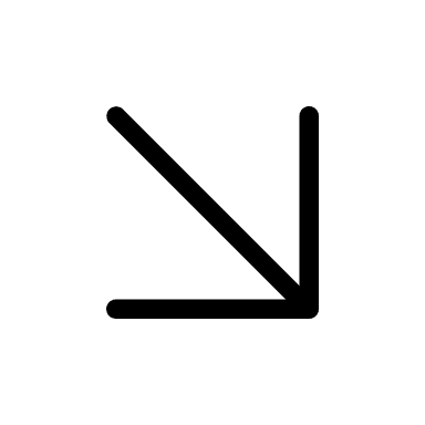 Downward Right Arrow (Thin Line) Free Open-Source SVG Icon (Unicons Thin Line)