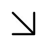 Downward Right Arrow (Thin Line) Free Open-Source SVG Icon