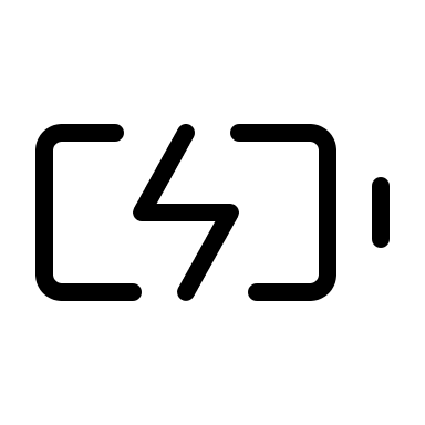 Battery with Lightning Bolt (Thin Line) Free Open-Source SVG Icon (Unicons Thin Line)