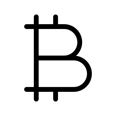 Alternative Bitcoin Cryptocurrency Symbol (Thin Line) Free Open-Source SVG Icon (Unicons Thin Line)