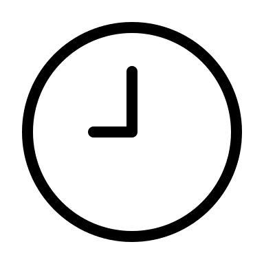 Nine O'Clock Time (Thin Line) Free Open-Source SVG Icon (Unicons Thin Line)