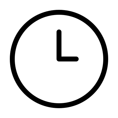 Three O'Clock Time (Thin Line) Free Open-Source SVG Icon (Unicons Thin Line)