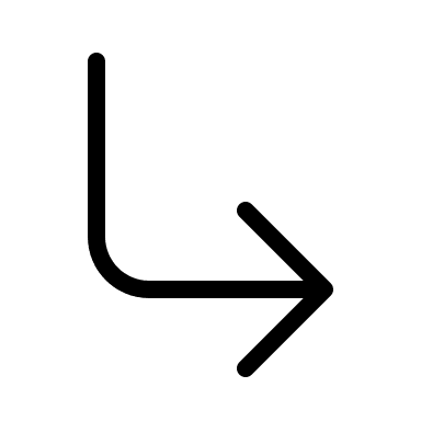 Corner Down Right Arrow (Thin Line) Free Open-Source SVG Icon (Unicons Thin Line)