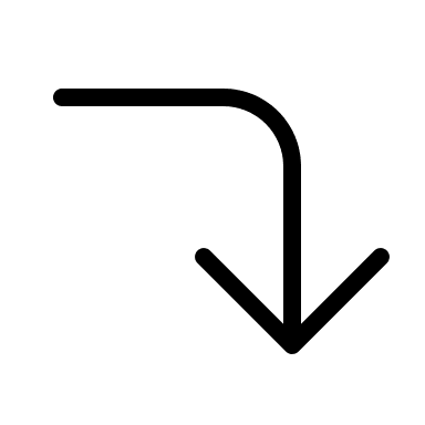 Corner Right Down Arrow (Thin Line) Free Open-Source SVG Icon (Unicons Thin Line)