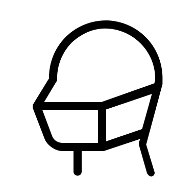 Side Profile with Mask (Thin Line) Free Open-Source SVG Icon (Unicons Thin Line)