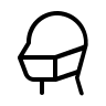 Side Profile with Mask (Thin Line) Free Open-Source SVG Icon