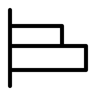 Horizontal Align Left (Thin Line) Free Open-Source SVG Icon (Unicons Thin Line)