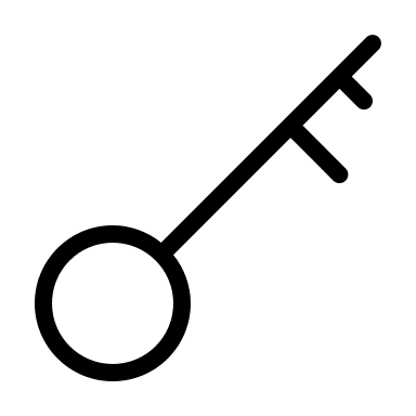 Skeleton Key (Thin Line) Free Open-Source SVG Icon (Unicons Thin Line)