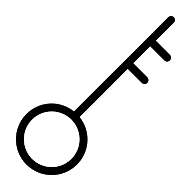 Alternative Key Skeleton Design (Thin Line) Free Open-Source SVG Icon (Unicons Thin Line)