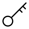 Alternative Key Skeleton Design (Thin Line) Free Open-Source SVG Icon