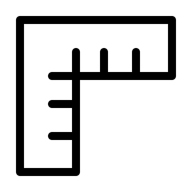 Combined Ruler (Thin Line) Free Open-Source SVG Icon (Unicons Thin Line)