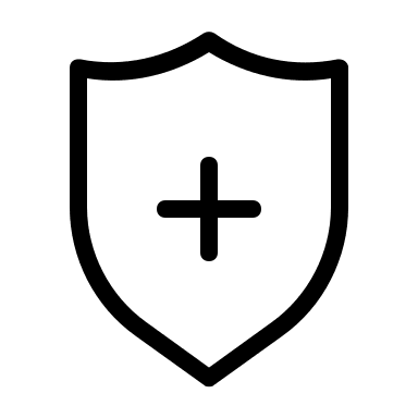 Shield with Plus Sign (Thin Line) Free Open-Source SVG Icon (Unicons Thin Line)