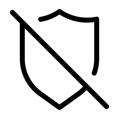 Shield Slash (Thin Line) Free Open-Source SVG Icon (Unicons Thin Line)