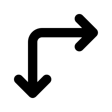 Right Downward Arrows (Unicons) Free Open-Source SVG Icon (Unicons)