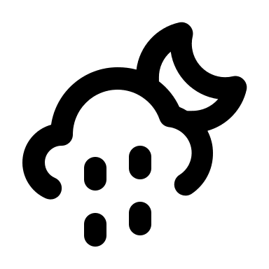 Cloudy Moon with Rain Free Open-Source SVG Icon (Unicons)