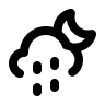 Cloudy Moon with Rain Free Open-Source SVG Icon