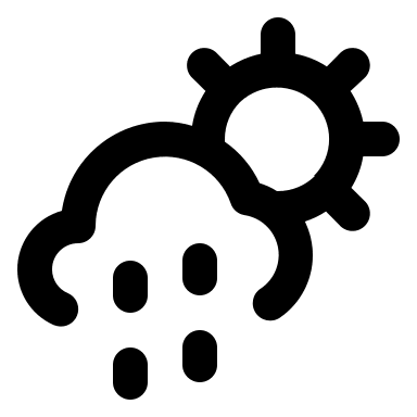 Cloud with Sun and Rain Free Open-Source SVG Icon (Unicons)