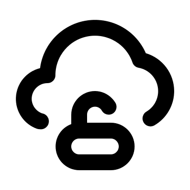 Cloud Unlocking Free Open-Source SVG Icon (Unicons)