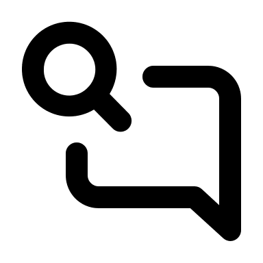 Alternative Comment Search Feature (Unicons) Free Open-Source SVG Icon (Unicons)