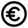 Euro Currency Symbol in Circle Free Open-Source SVG Icon