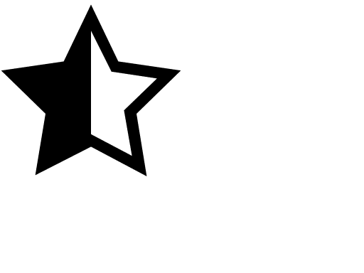 Half Left Star (Outline) Free Open-Source SVG Icon (Vaadin Icons)