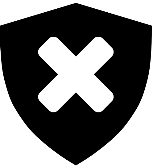 Shield with Cross Mark Free Open-Source SVG Icon (Vesper Icons)