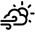 Cloudy Day with Gusts of Wind (Weather) Free Open-Source SVG Icon