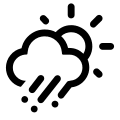 Day Rain with Wind Weather Conditions Free Open-Source SVG Icon