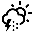 Day Snow Thunderstorm Weather (Weather Icons) Free Open-Source SVG Icon