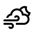 Night Alt Cloudy with Gusts (Weather) Free Open-Source SVG Icon