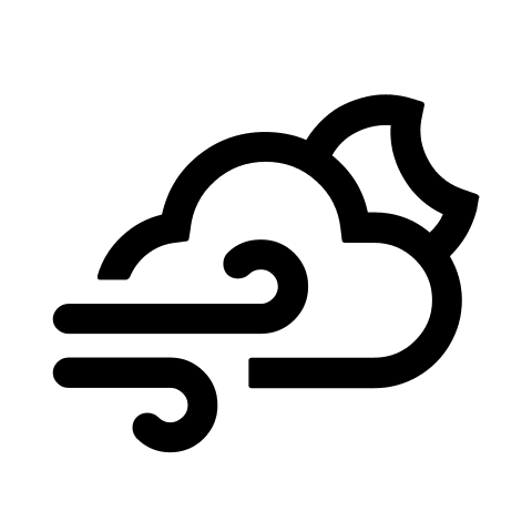 Night Alt Cloudy with Gusts (Weather) Free Open-Source SVG Icon (Weather Icons)