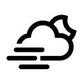 Nighttime Cloudy and Windy Weather Conditions Free Open-Source SVG Icon