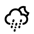 Nighttime Rain Mix Weather Conditions Free Open-Source SVG Icon