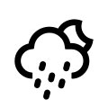 Nighttime Showers (Weather Icons) Free Open-Source SVG Icon