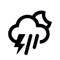 Night Thunderstorm Weather Condition (Alt) Free Open-Source SVG Icon