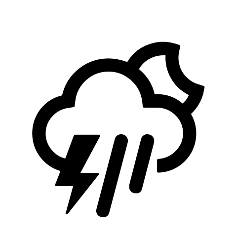 Night Thunderstorm Weather Condition (Alt) Free Open-Source SVG Icon (Weather Icons)