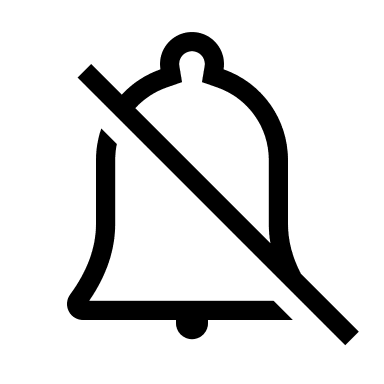 Bell Ring Off Notification (Outlined) Free Open-Source SVG Icon (WeUI Icon)